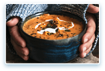 Warm bowl of soup